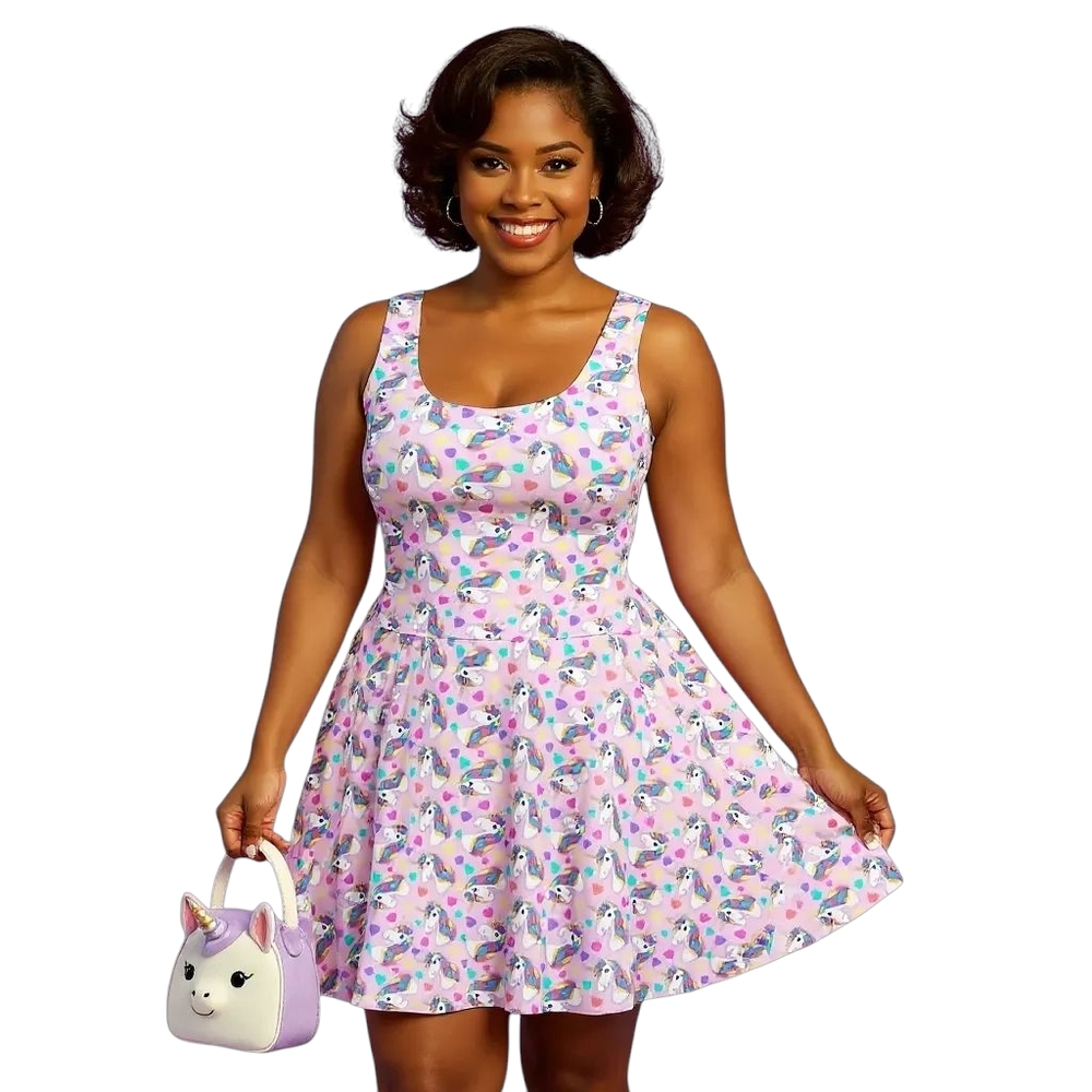 Unicorn Pin Up Flare Dress